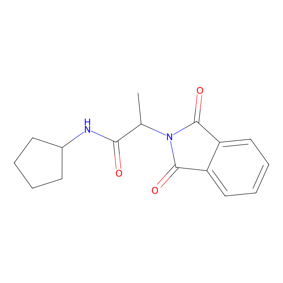 2-(1,3-dioxobenzo[c]azolin-2-yl)-N-cyclopentylpropanamide molecular structure, CAS 352448-50-1