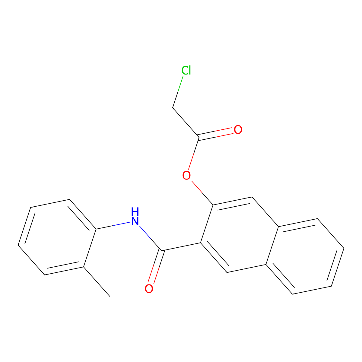3-(((2-Methylphenyl)amino)carbonyl)-2-naphthalenyl 2-chloroacetate molecular structure, CAS 35245-26-2