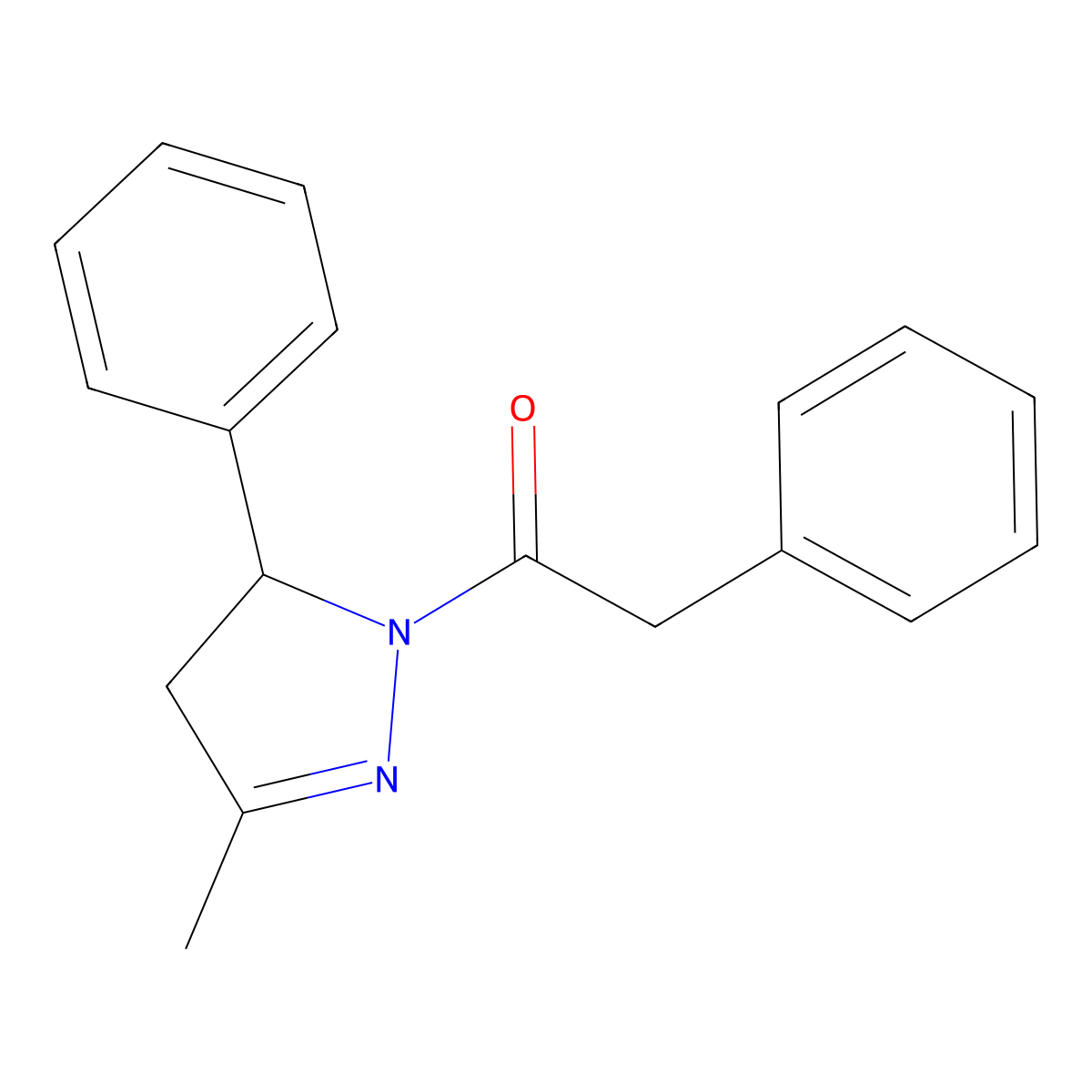 1-(5-Methyl-3-phenyl-3,4-dihydropyrazol-2-yl)-2-phenylethanone molecular structure, CAS 352454-02-5
