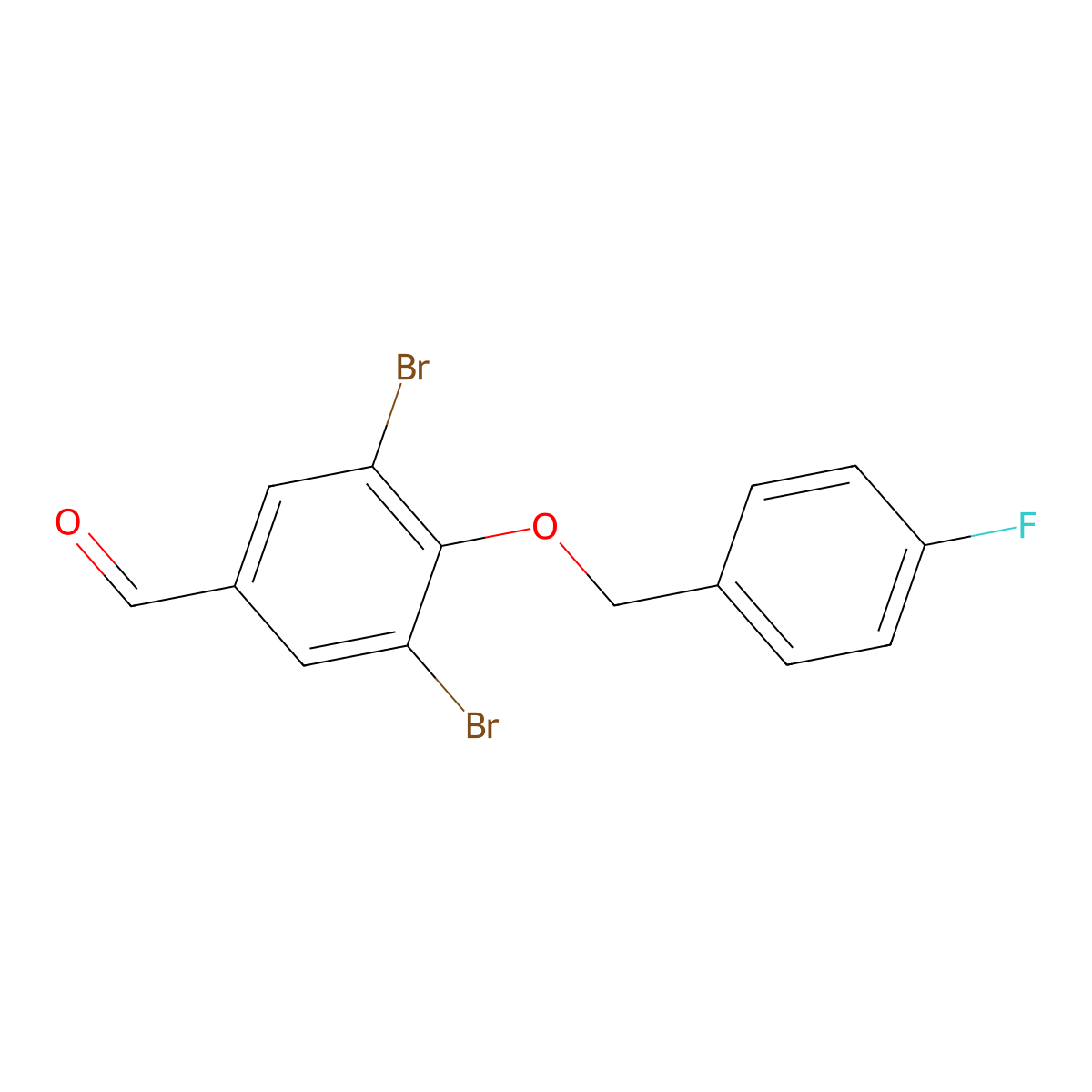 3,5-Dibromo-4-[(4-fluorobenzyl)oxy]benzaldehyde molecular structure, CAS 352455-49-3