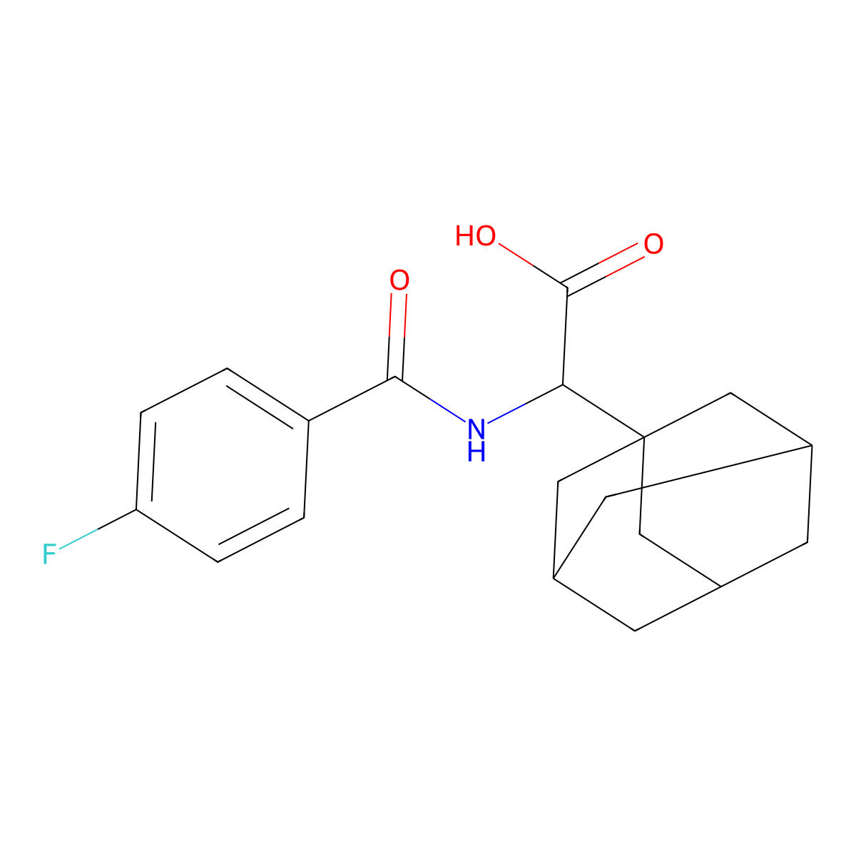 2-(Adamantan-1-yl)-2-[(4-fluorophenyl)formamido]acetic acid molecular structure, CAS 352458-05-0