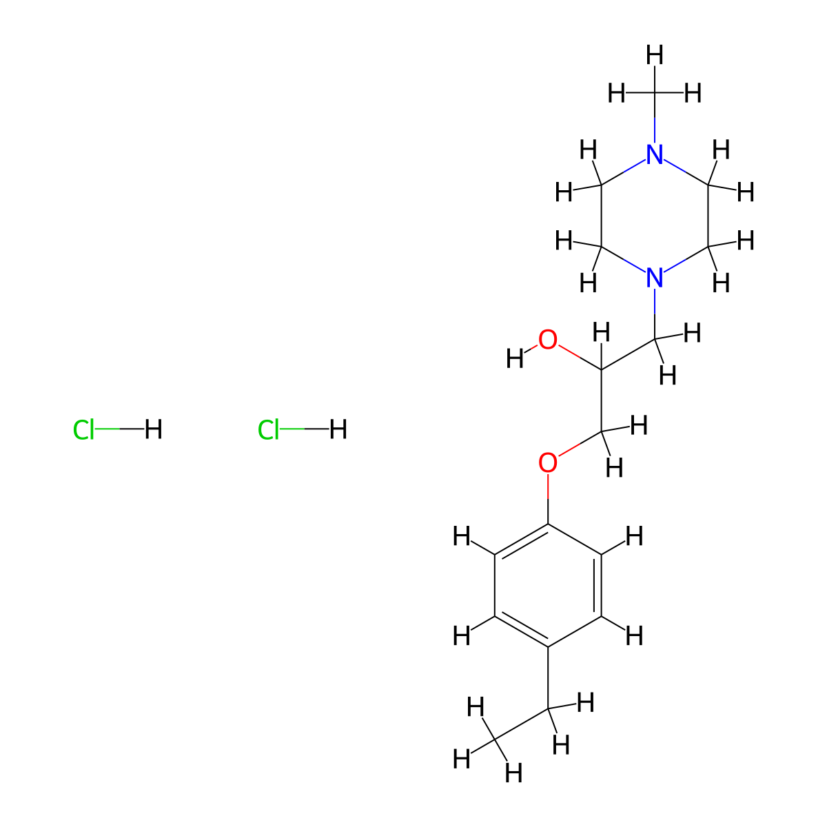 1-(4-ethylphenoxy)-3-(4-methylpiperazin-1-yl)propan-2-ol Dihydrochloride molecular structure, CAS 352458-20-9