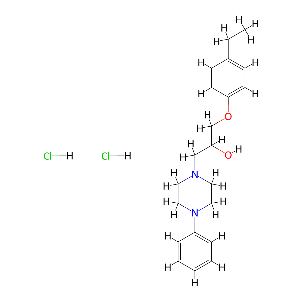 1-(4-ethylphenoxy)-3-(4-phenylpiperazin-1-yl)propan-2-ol Dihydrochloride molecular structure, CAS 352460-41-4
