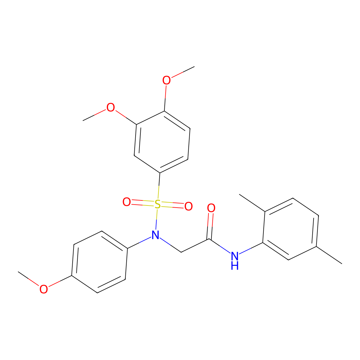 2-(N-(3,4-dimethoxyphenyl)sulfonyl-4-methoxyanilino)-N-(2,5-dimethylphenyl)acetamide molecular structure, CAS 352461-25-7