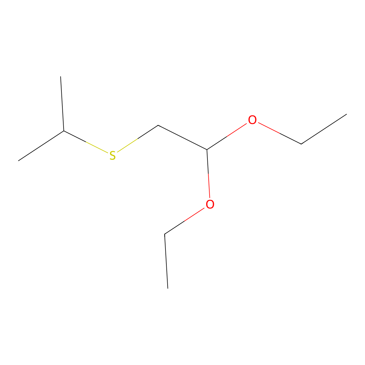 1,1-Diethoxy-2-(propan-2-ylsulfanyl)ethane molecular structure, CAS 35247-92-8