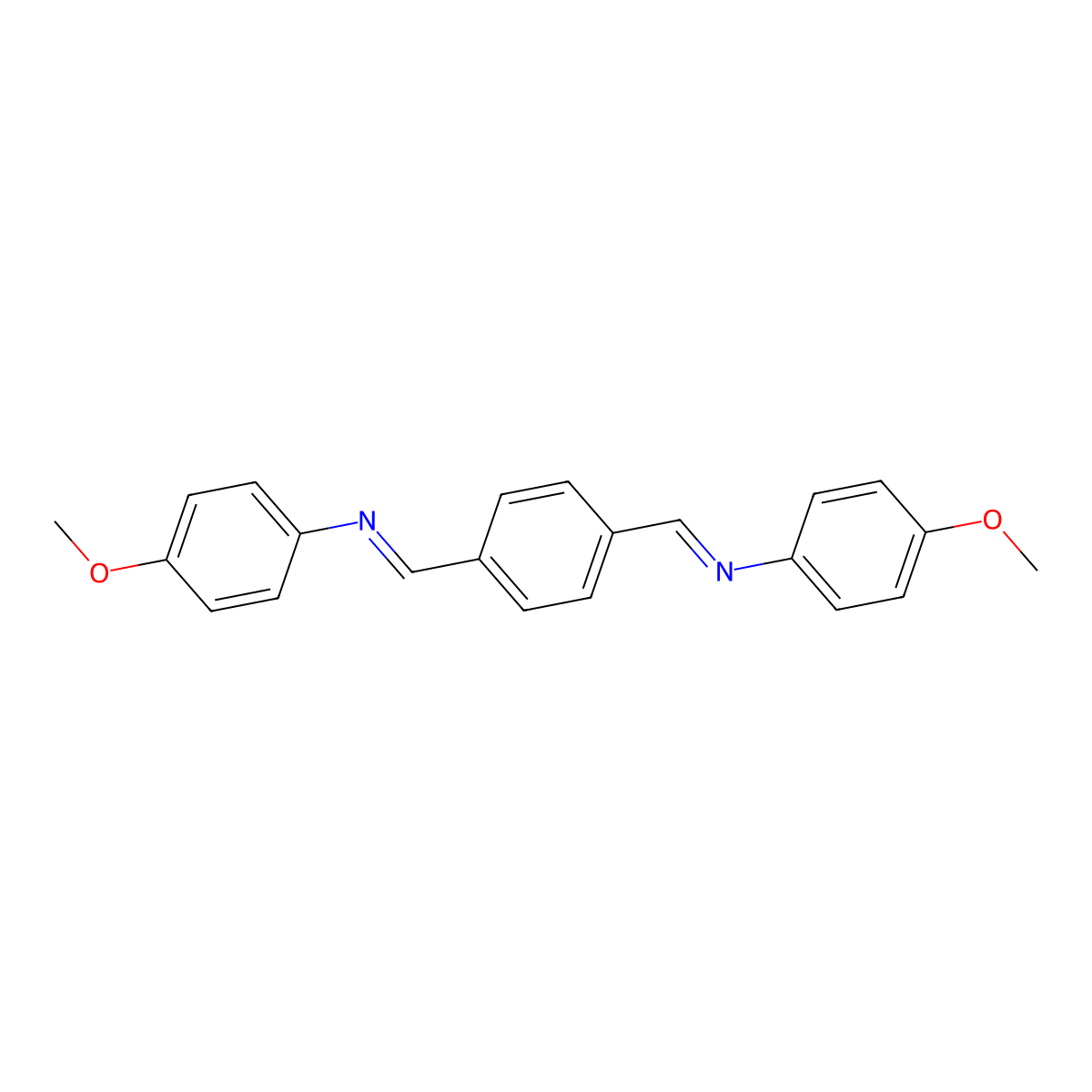 N,N'-Terephthalylidene-bis(4-methoxyaniline) molecular structure, CAS 3525-51-7