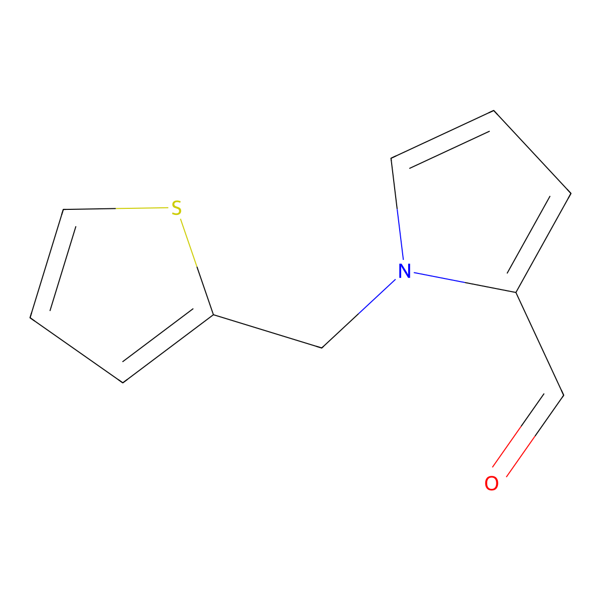 1-[(thiophen-2-yl)methyl]-1H-pyrrole-2-carbaldehyde molecular structure, CAS 35250-67-0