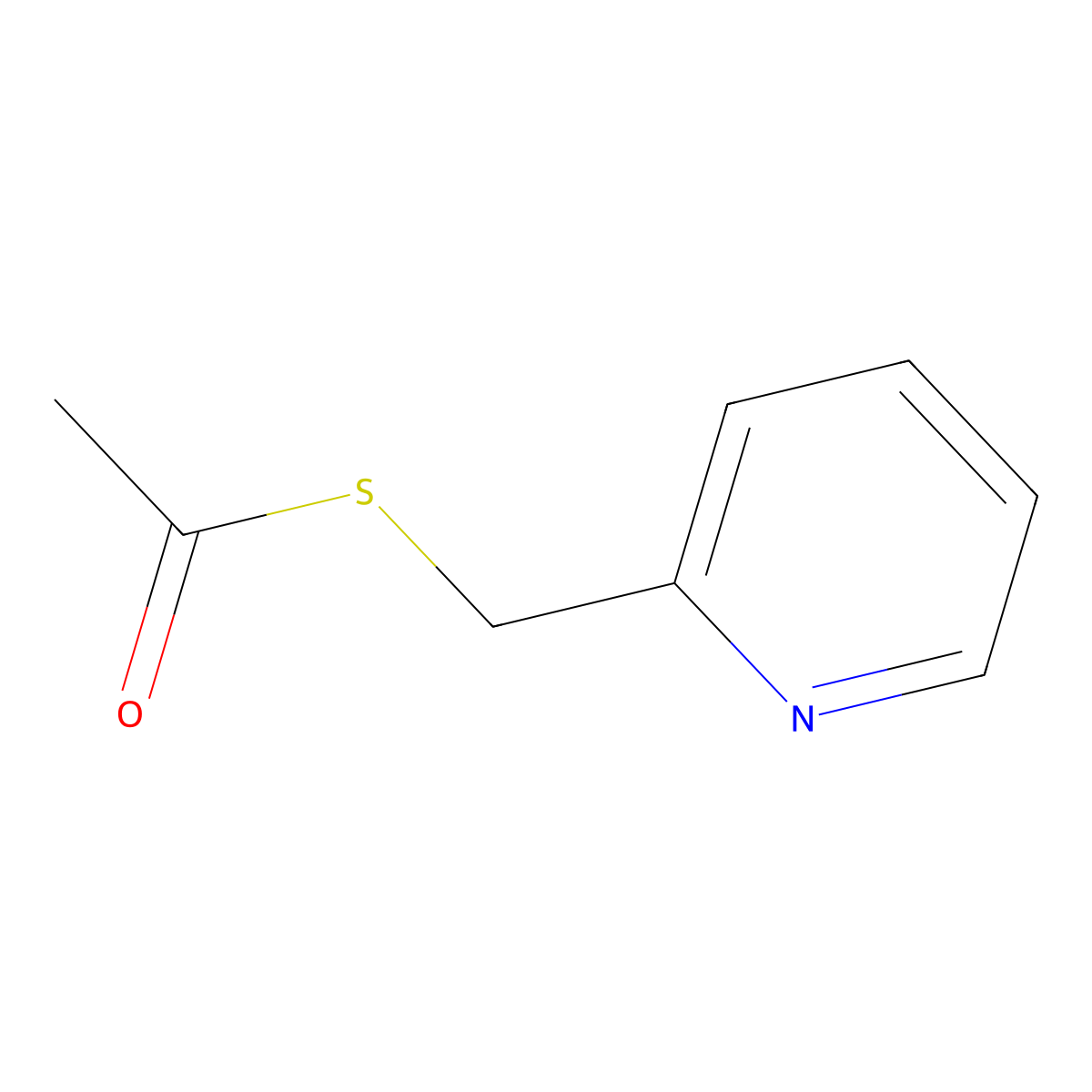 S-(Pyridin-2-ylmethyl) ethanethioate molecular structure, CAS 35250-75-0