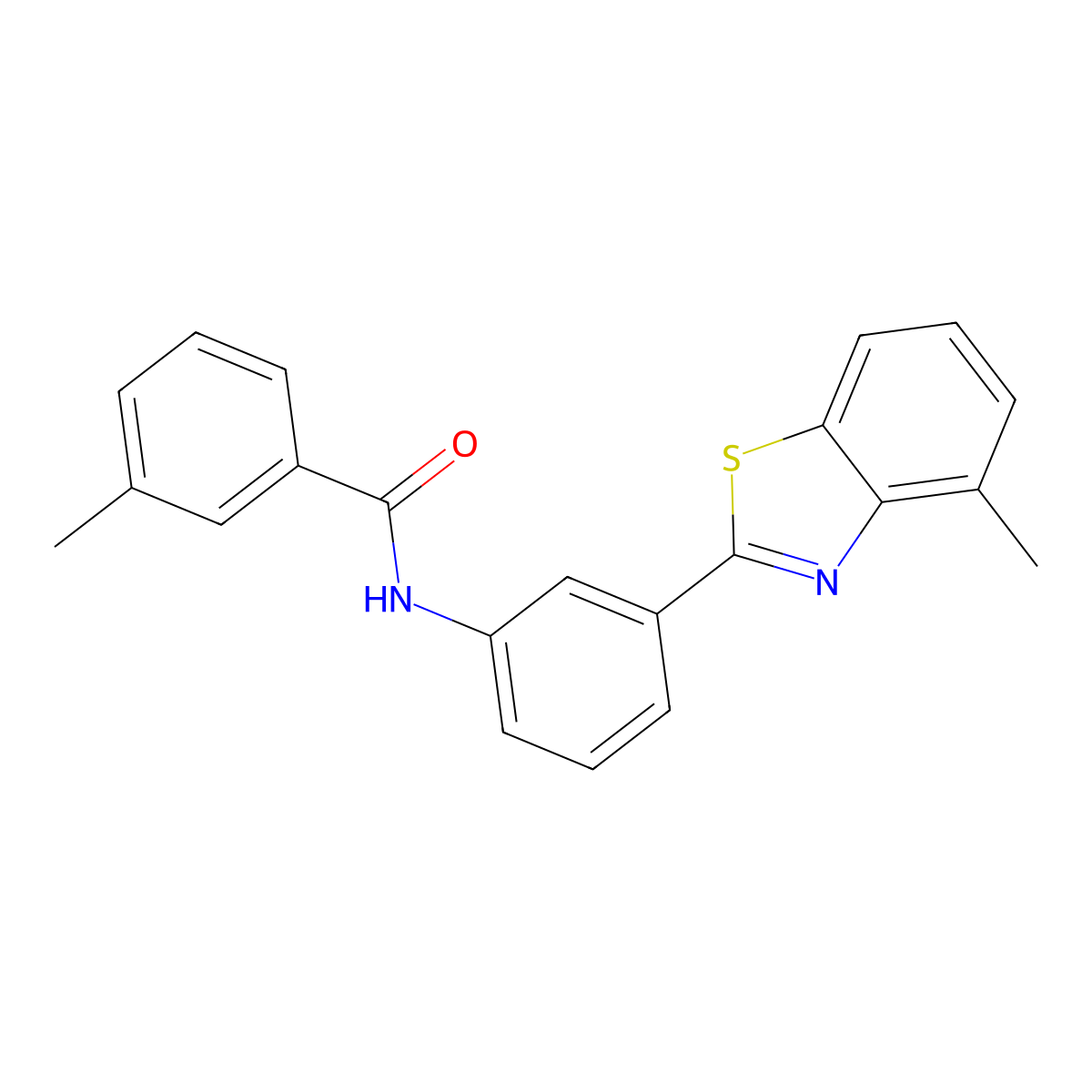 3-methyl-N-[3-(4-methyl-1,3-benzothiazol-2-yl)phenyl]benzamide molecular structure, CAS 352519-51-8