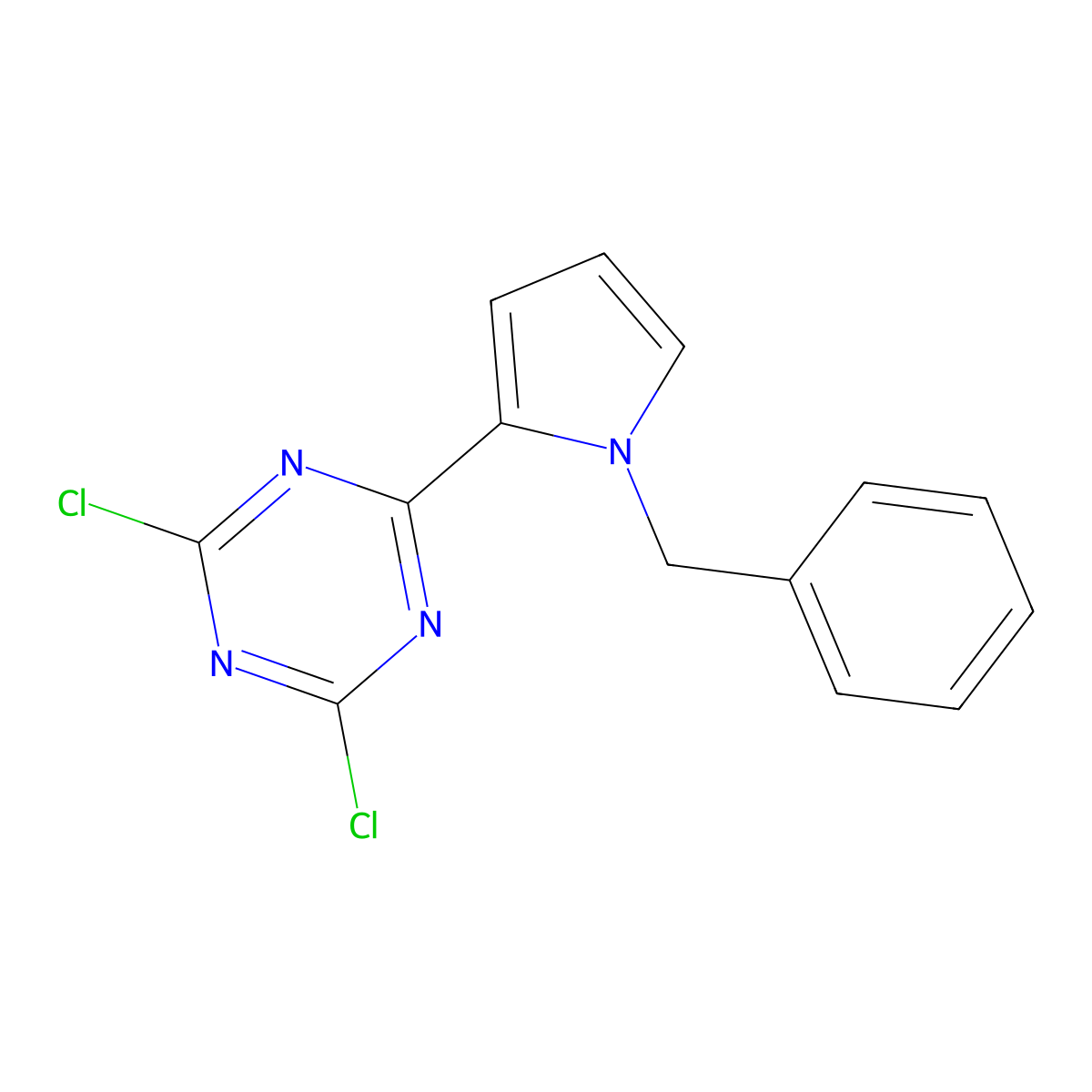 2-(1-Benzyl-1H-pyrrol-2-YL)-4,6-dichloro-1,3,5-triazine molecular structure, CAS 35252-49-4