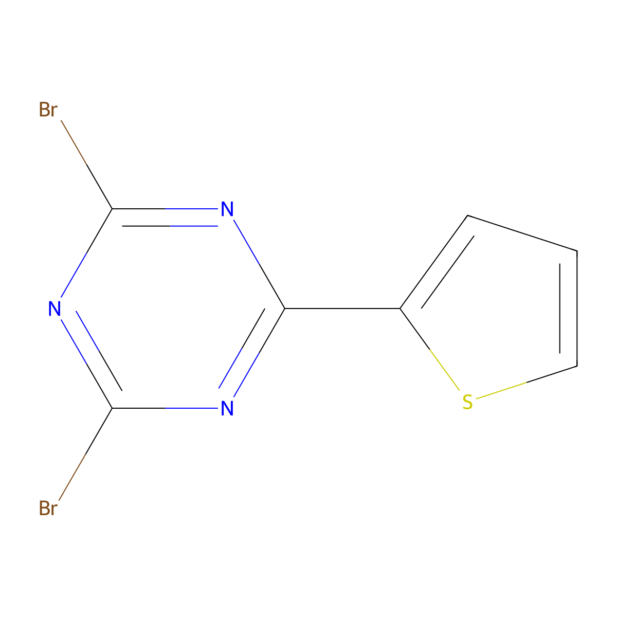 2,4-Dibromo-6-(2-thienyl)-1,3,5-triazine molecular structure, CAS 35252-58-5
