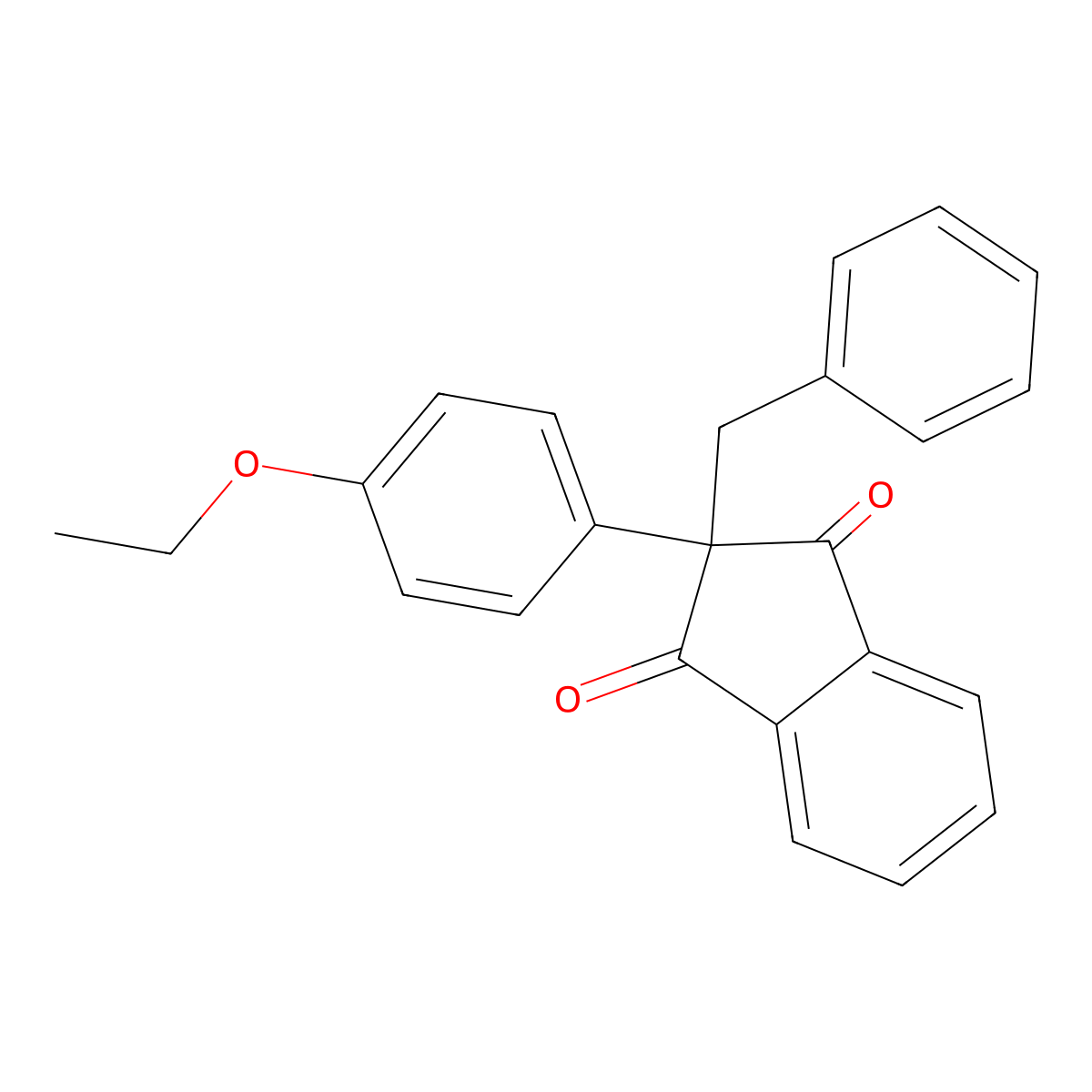 2-benzyl-2-(4-ethoxyphenyl)-1H-indene-1,3(2H)-dione molecular structure, CAS 352520-09-3