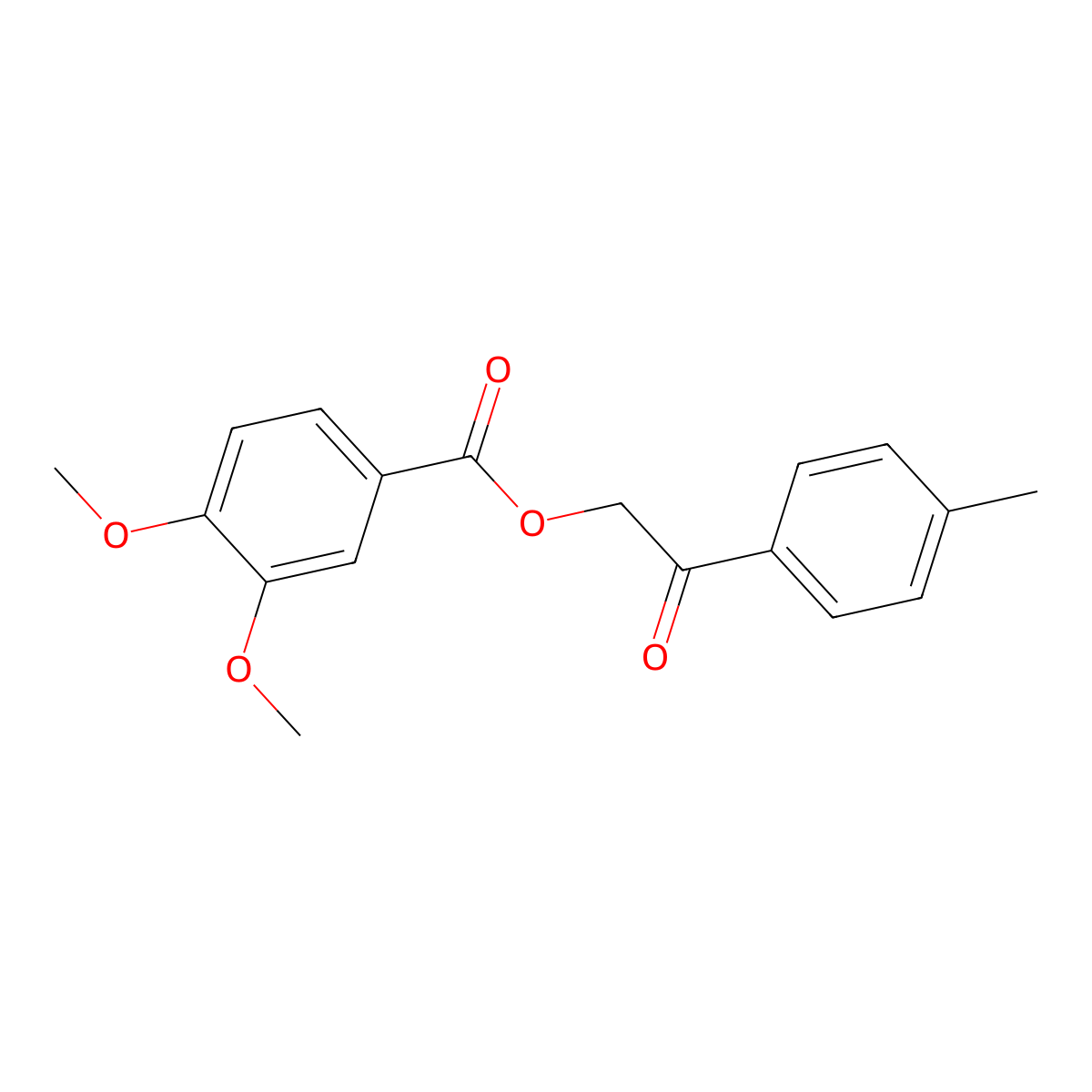 2-(4-Methylphenyl)-2-oxoethyl 3,4-dimethoxybenzoate molecular structure, CAS 352520-55-9