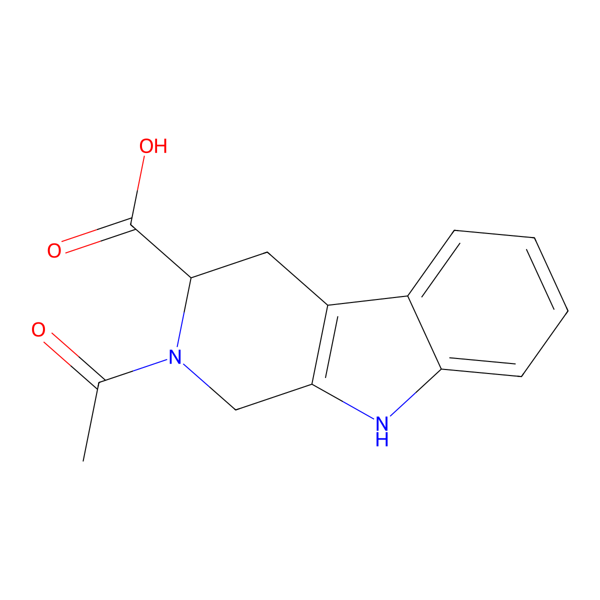 2-Acetyl-2,3,4,9-tetrahydro-1H-beta-carboline-3-carboxylic acid molecular structure, CAS 352521-96-1