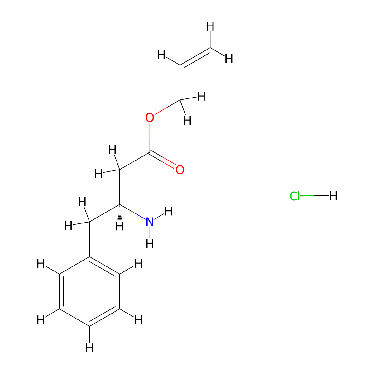 Prop-2-en-1-yl (3S)-3-amino-4-phenylbutanoate--hydrogen chloride (1/1) molecular structure, CAS 352523-25-2