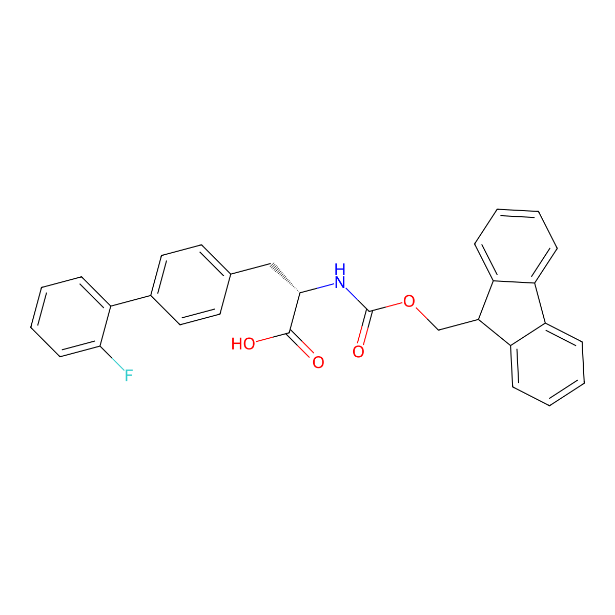 Fmoc-4-(2-fluorophenyl)-L-phenylalanine molecular structure, CAS 352525-27-0