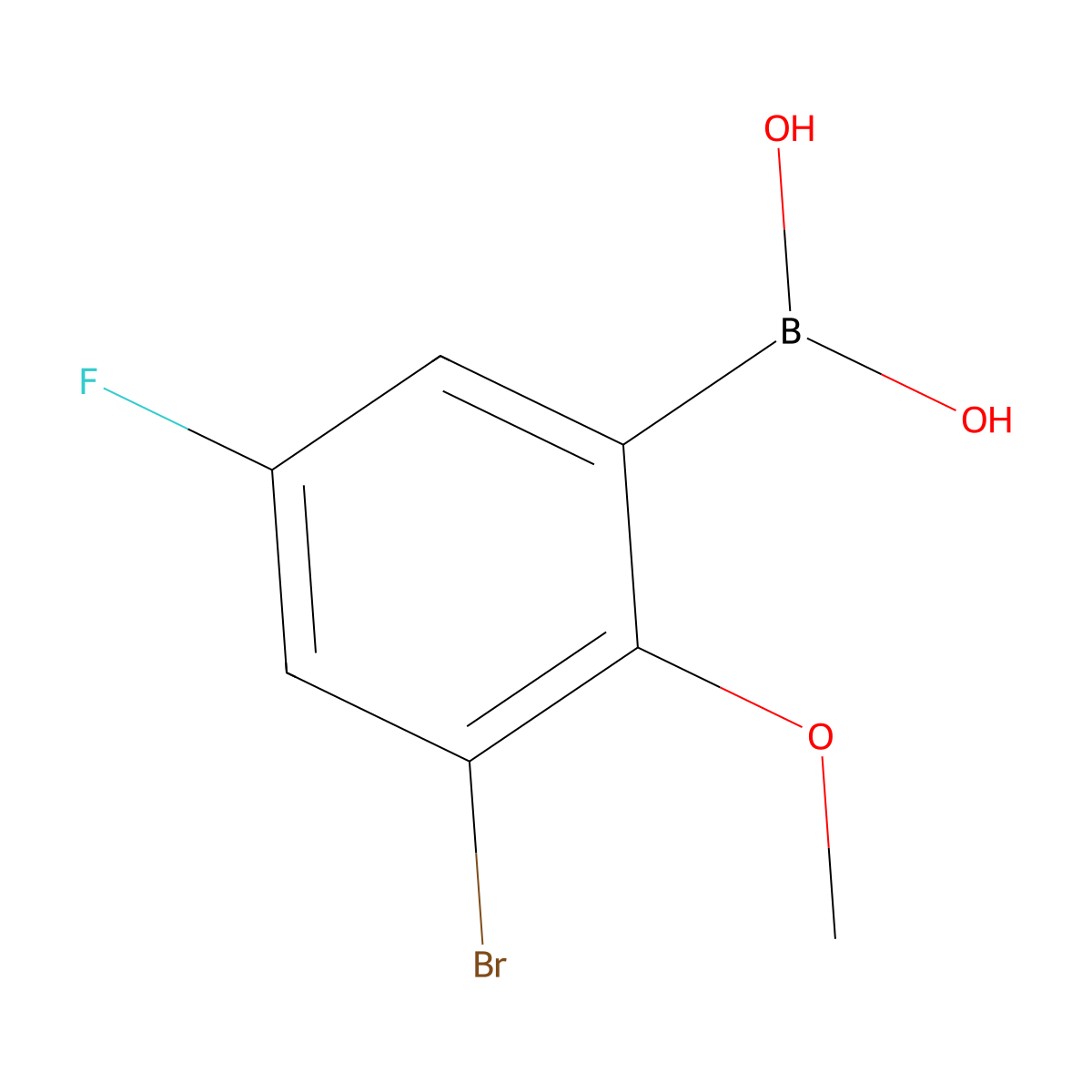 (3-Bromo-5-fluoro-2-methoxyphenyl)boronic acid molecular structure, CAS 352525-85-0
