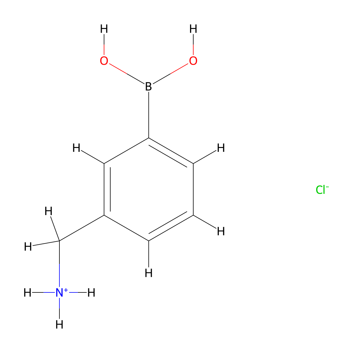 (3-Boronophenyl)methylazanium;chloride molecular structure, CAS 352525-94-1