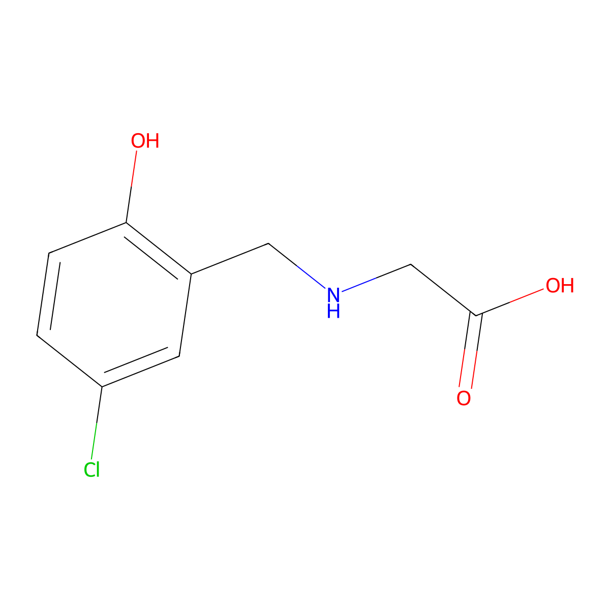 2-{[(5-Chloro-2-hydroxyphenyl)methyl]amino}acetic acid molecular structure, CAS 35253-86-2