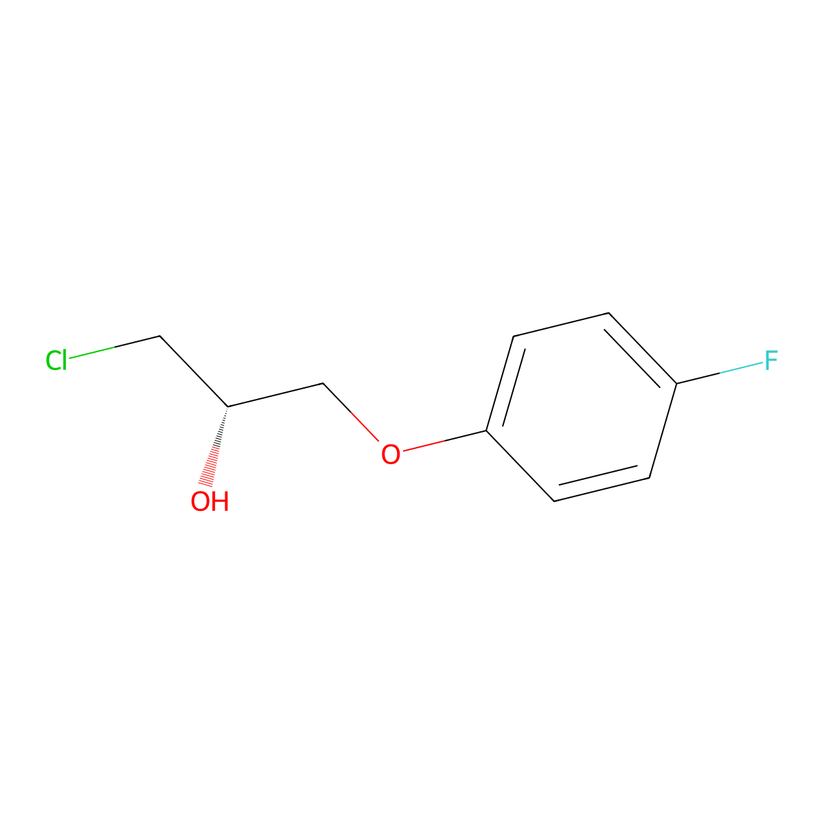 (2S)-1-Chloro-3-(4-fluorophenoxy)propan-2-ol molecular structure, CAS 352530-45-1