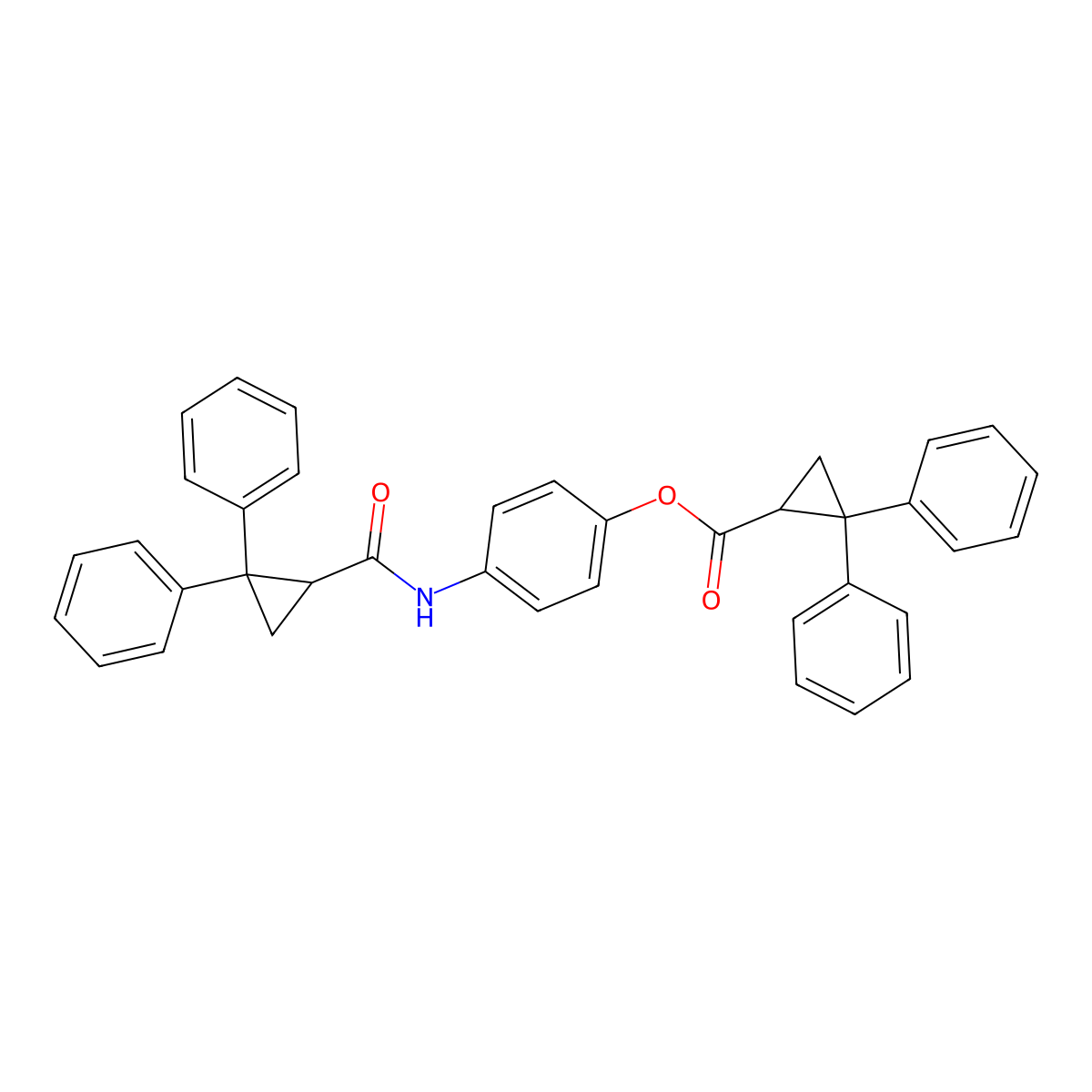 [4-[(2,2-Diphenylcyclopropanecarbonyl)amino]phenyl] 2,2-diphenylcyclopropane-1-carboxylate molecular structure, CAS 352531-92-1