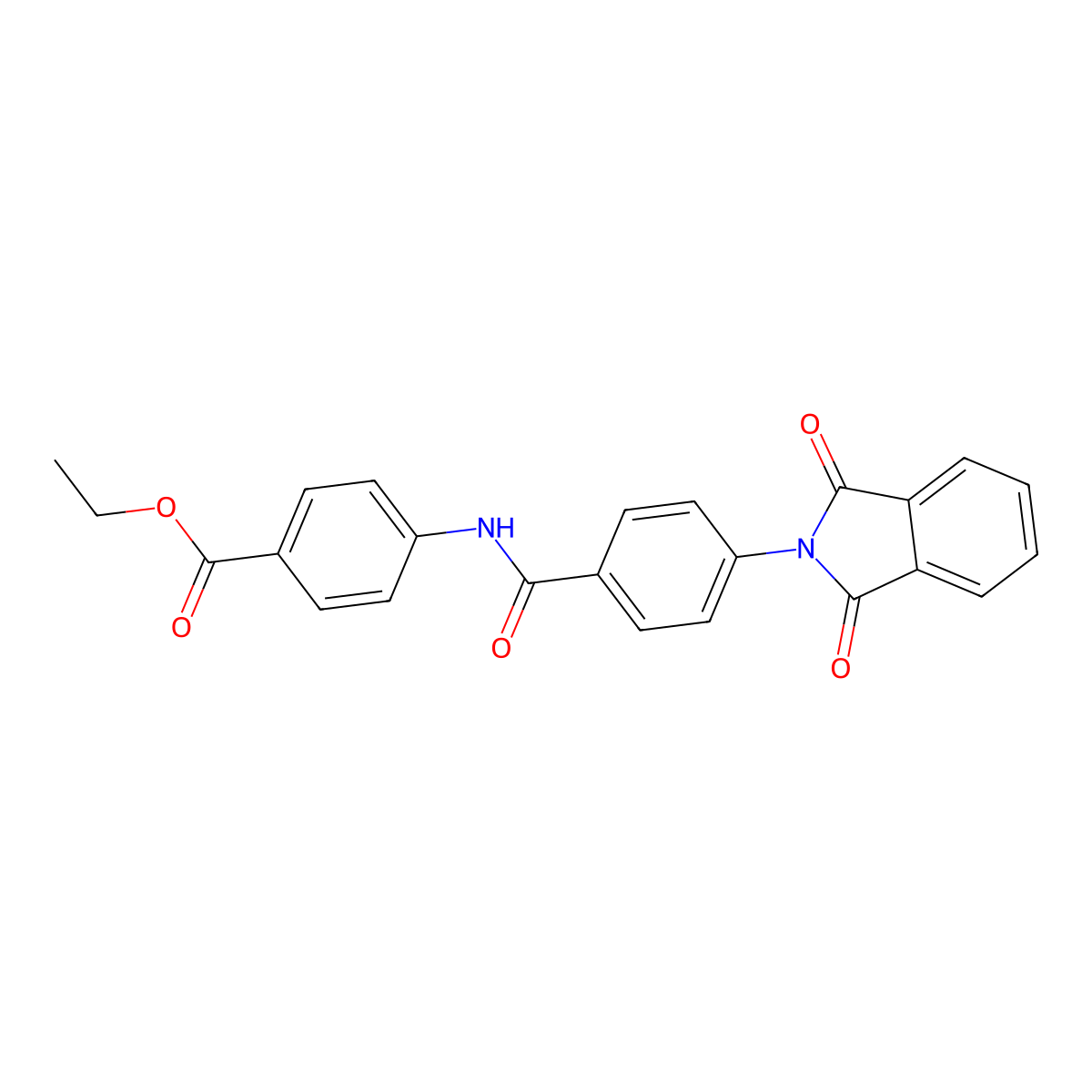 Ethyl 4-(4-(1,3-dioxoisoindolin-2-yl)benzamido)benzoate molecular structure, CAS 352532-07-1