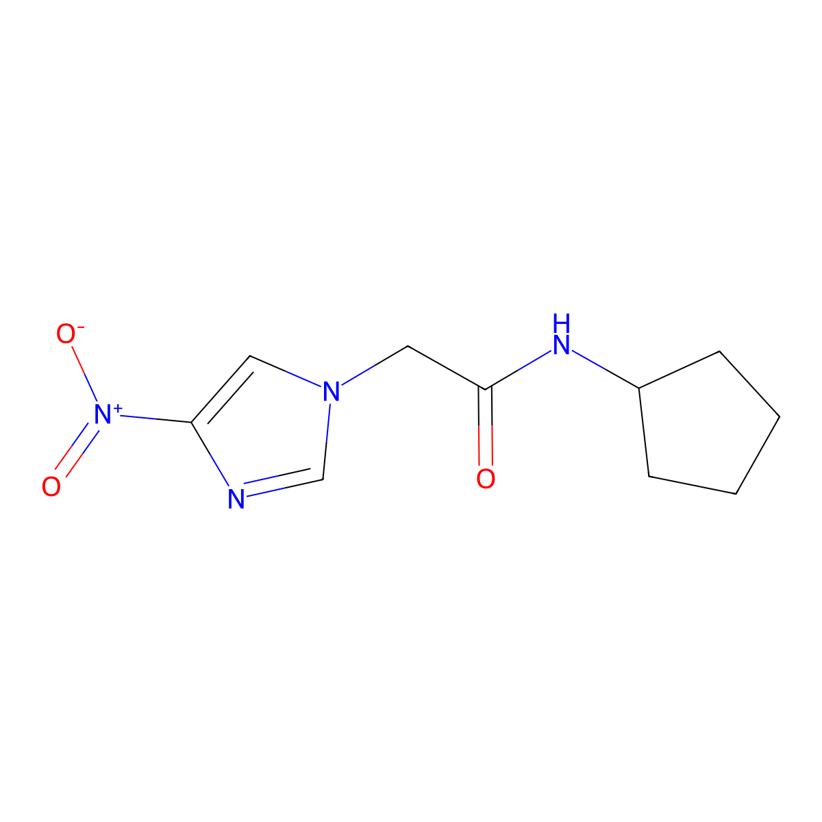 N-cyclopentyl-2-(4-nitroimidazol-1-yl)acetamide molecular structure, CAS 352532-31-1