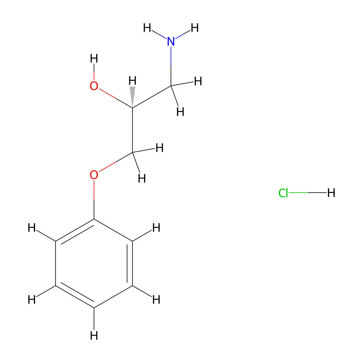 (S)-1-amino-3-phenoxy-2-propanol hydrochloride molecular structure, CAS 352534-76-0