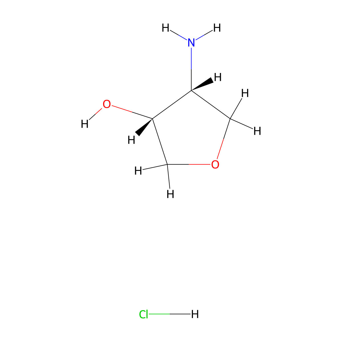 rac-(3R,4R)-4-aminooxolan-3-ol hydrochloride molecular structure, CAS 352534-77-1