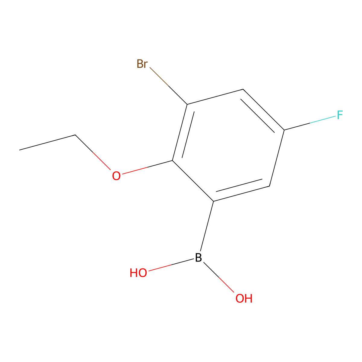 3-Bromo-2-ethoxy-5-fluorophenylboronic acid molecular structure, CAS 352534-82-8