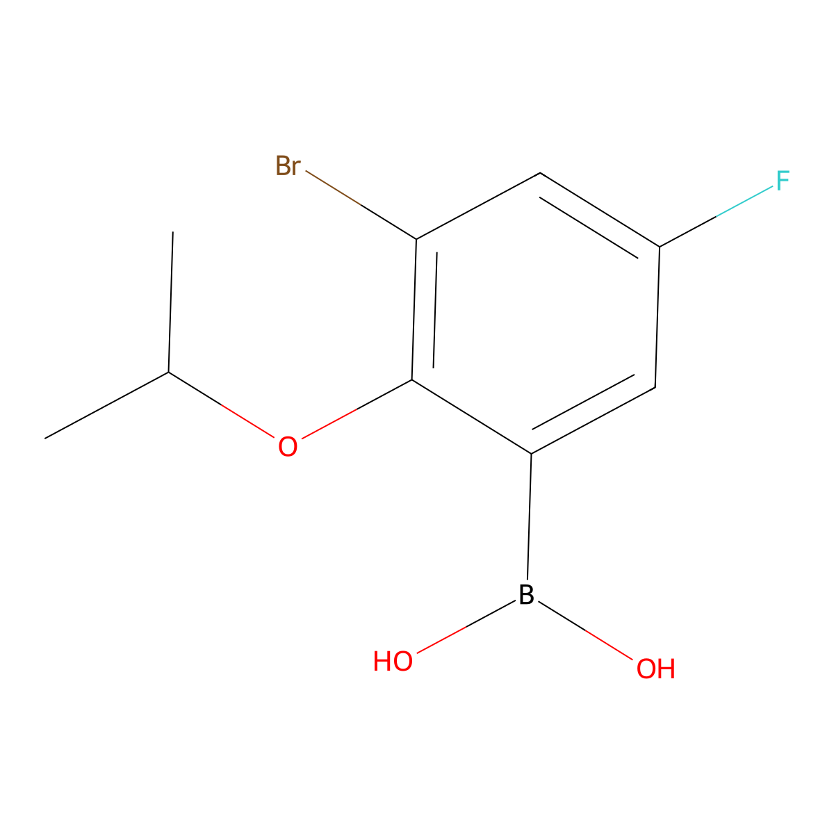 3-Bromo-5-fluoro-2-isopropoxyphenylboronic acid molecular structure, CAS 352534-84-0