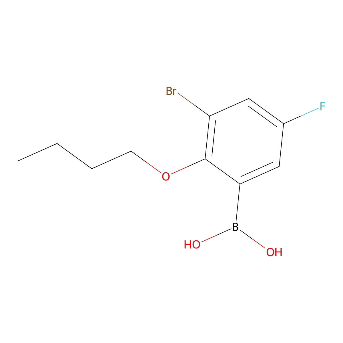 3-Bromo-2-butoxy-5-fluorophenylboronic acid molecular structure, CAS 352534-85-1