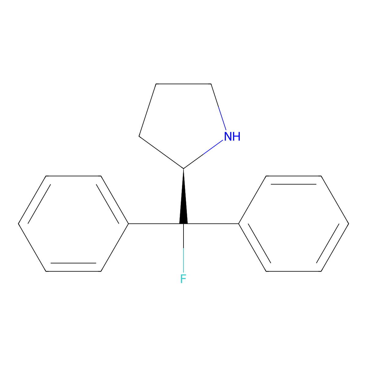 (R)-(+)-2-(Fluorodiphenylmethyl)pyrrolidine molecular structure, CAS 352535-00-3