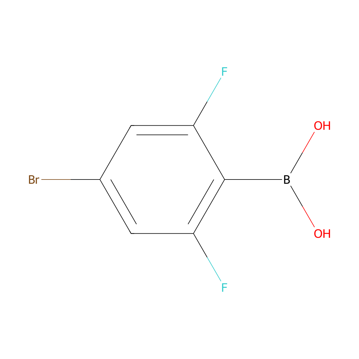 4-Bromo-2,6-difluorophenylboronic acid molecular structure, CAS 352535-81-0
