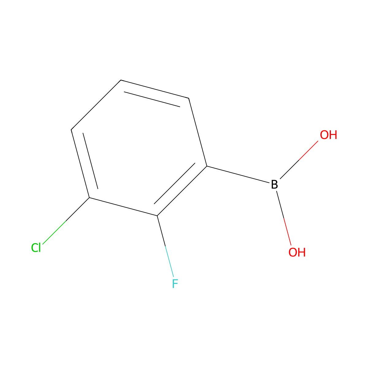 3-Chloro-2-fluorophenylboronic Acid molecular structure, CAS 352535-82-1