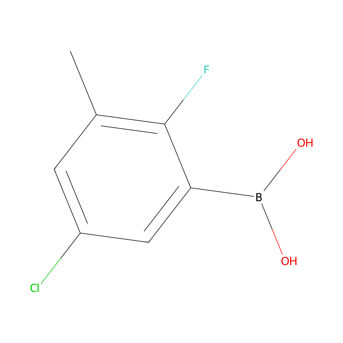 5-Chloro-2-fluoro-3-methylphenylboronic acid molecular structure, CAS 352535-87-6