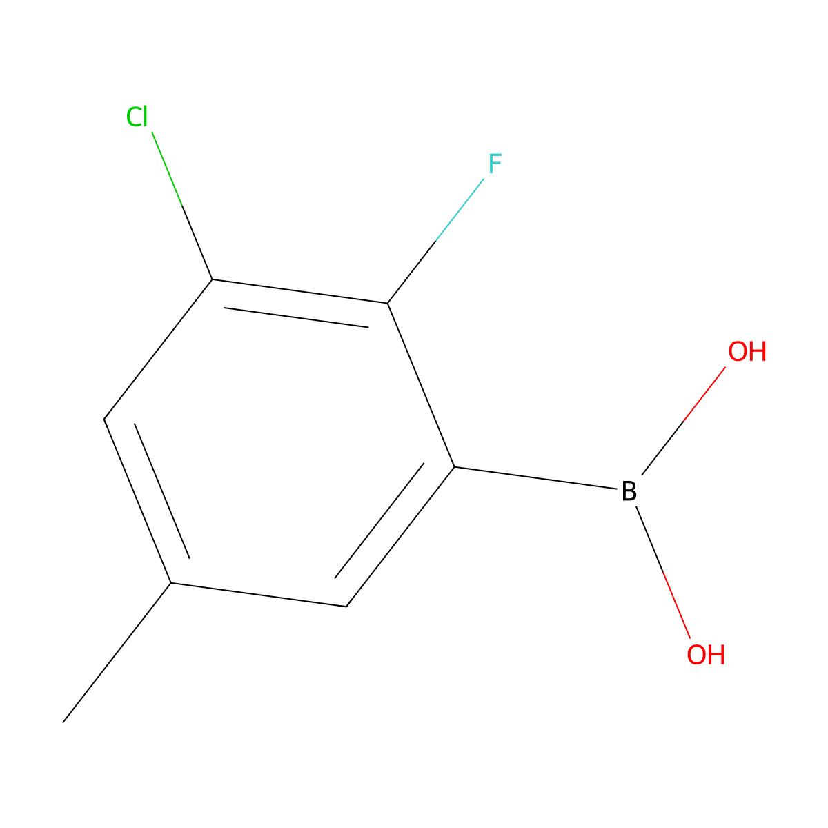 (3-Chloro-2-fluoro-5-methylphenyl)boronic acid molecular structure, CAS 352535-88-7