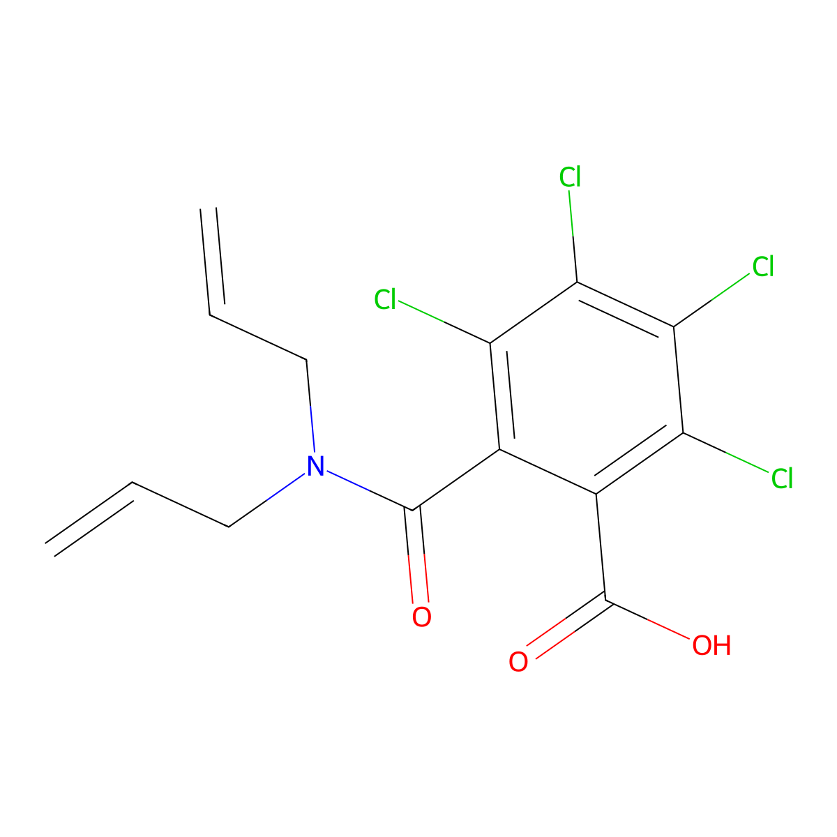 2,3,4,5-Tetrachloro-6-[(diallylamino)carbonyl]benzoic acid molecular structure, CAS 352536-52-8