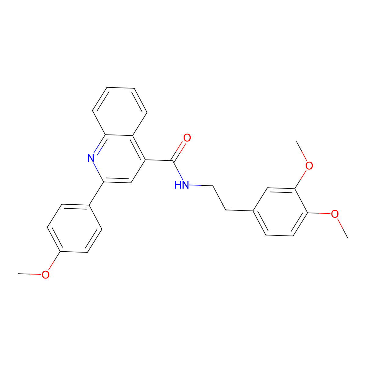 N-[2-(3,4-dimethoxyphenyl)ethyl]-2-(4-methoxyphenyl)quinoline-4-carboxamide molecular structure, CAS 352536-69-7