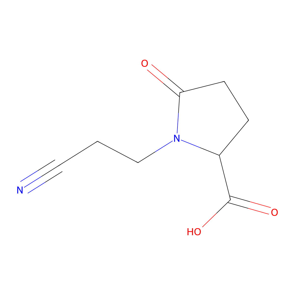 L-Proline, 1-(2-cyanoethyl)-5-oxo- molecular structure, CAS 352538-87-5