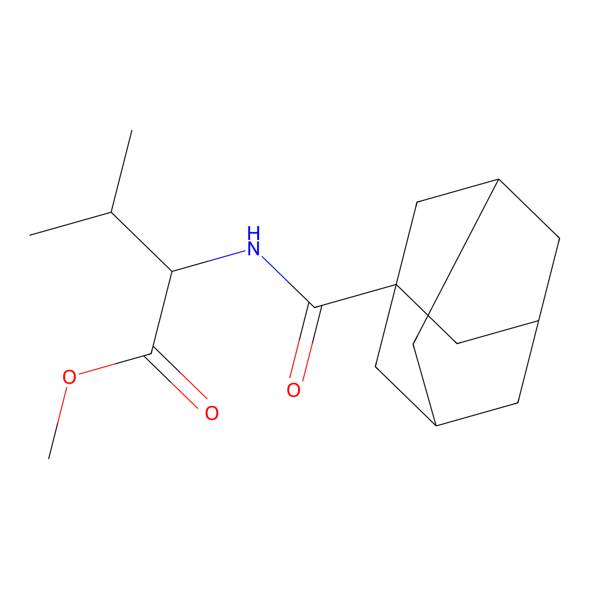Methyl 2-(adamantanylcarbonylamino)-3-methylbutanoate molecular structure, CAS 352538-88-6