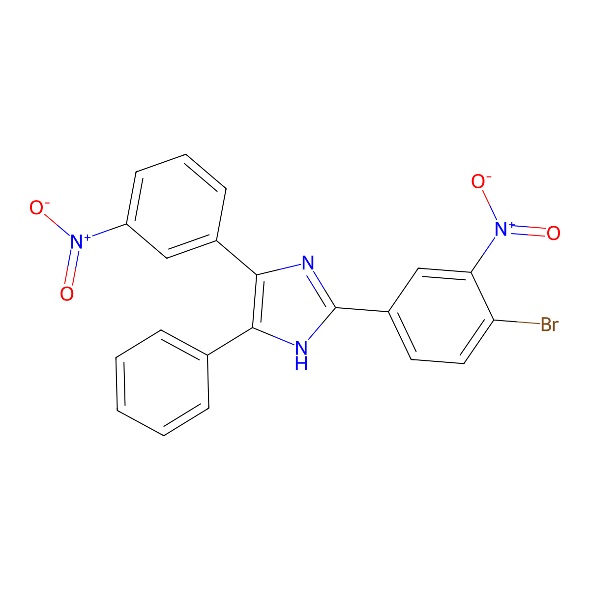 2-{4-bromo-3-nitrophenyl}-4-{3-nitrophenyl}-5-phenyl-1H-imidazole molecular structure, CAS 352539-72-1