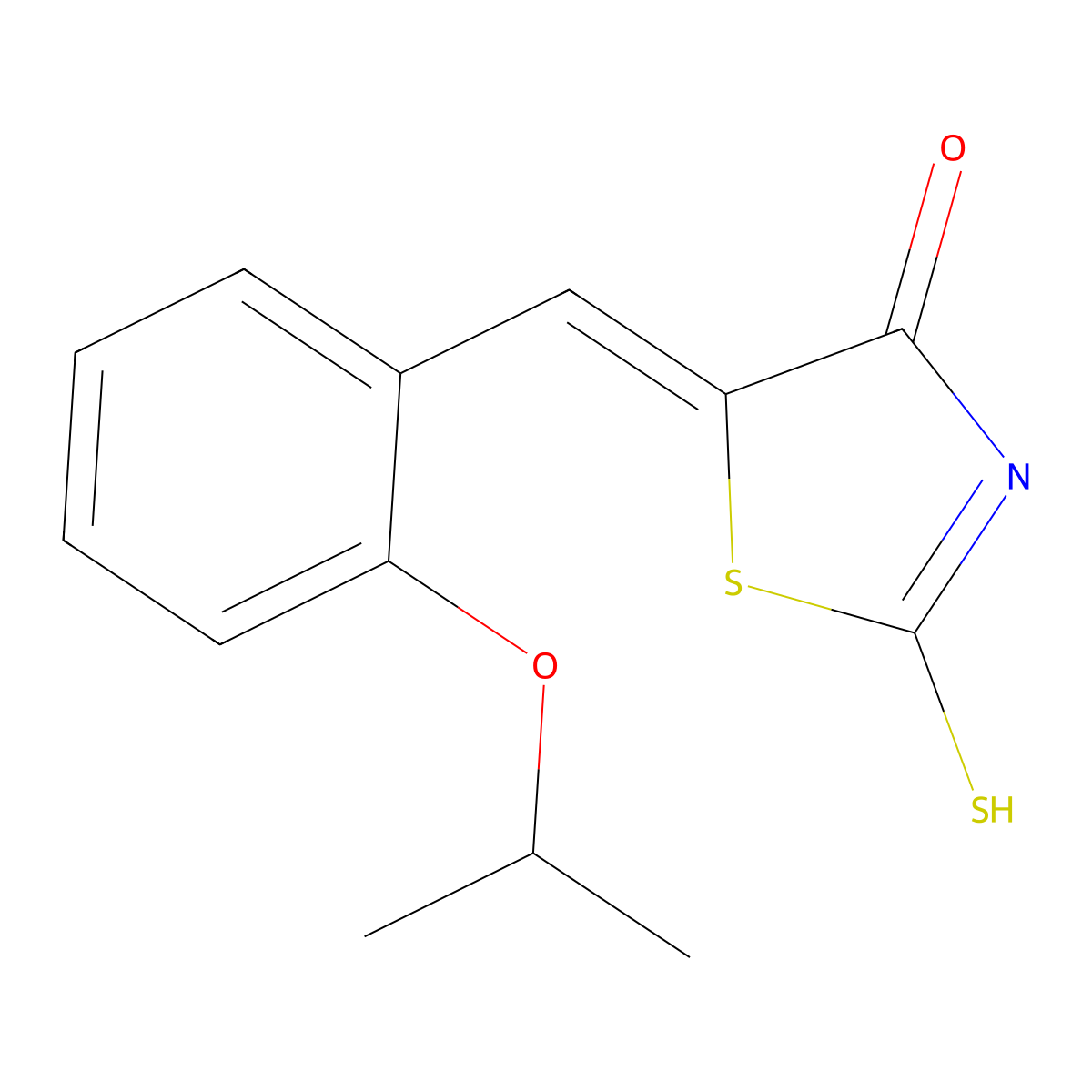 5-[(2-Propan-2-yloxyphenyl)methylidene]-2-sulfanylidene-1,3-thiazolidin-4-one molecular structure, CAS 352540-00-2