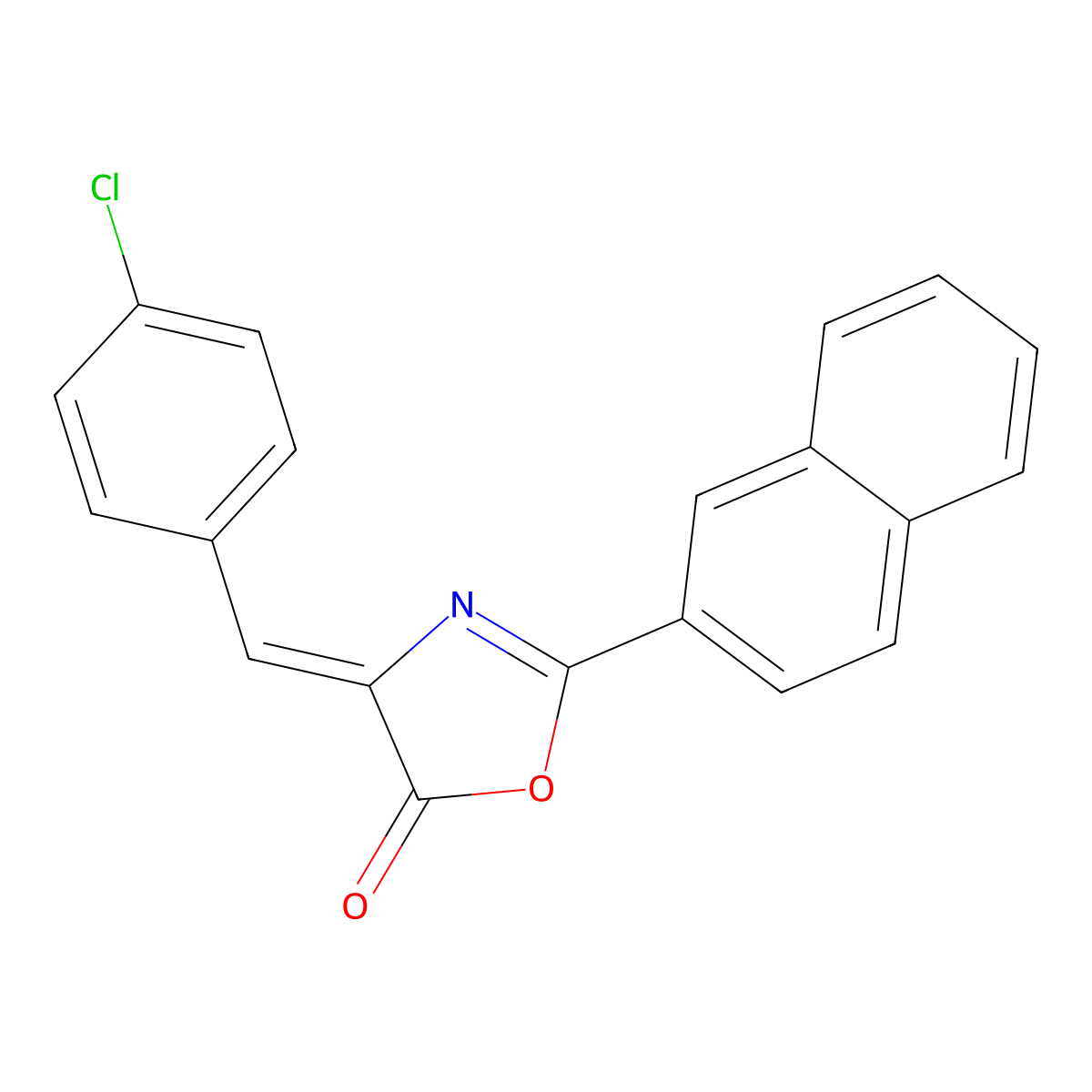 4-[(4-Chlorophenyl)methylene]-2-(2-naphthalenyl)-5(4H)-oxazolone molecular structure, CAS 352540-01-3