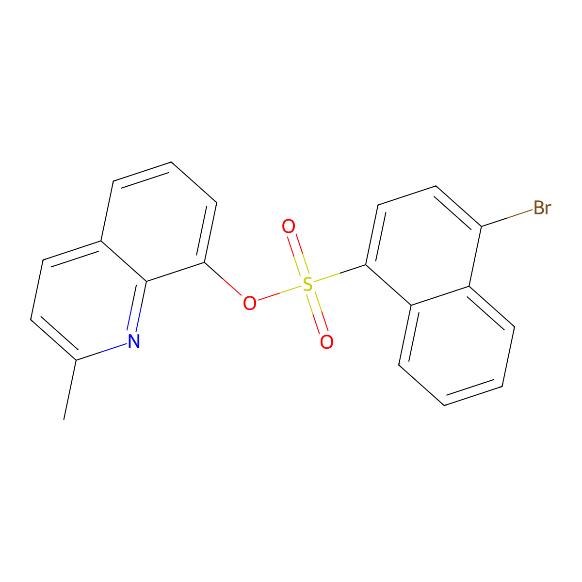 2-Methyl-8-quinolyl 4-bromonaphthalenesulfonate molecular structure, CAS 352540-45-5