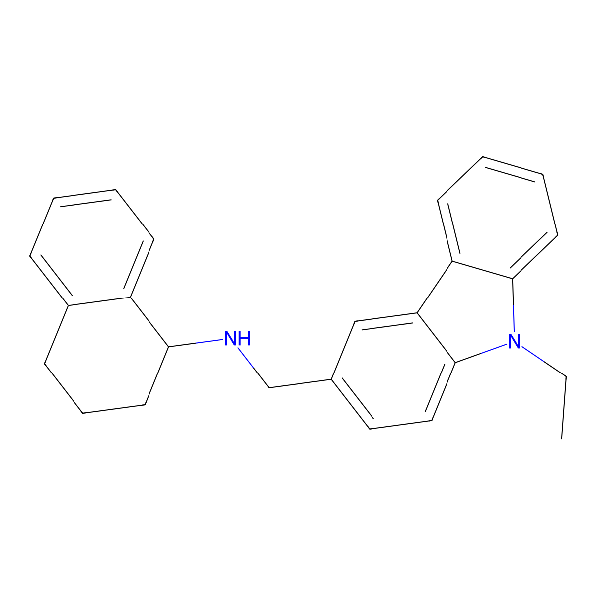 N-[(9-ethylcarbazol-3-yl)methyl]-1,2,3,4-tetrahydronaphthalen-1-amine molecular structure, CAS 352544-59-3