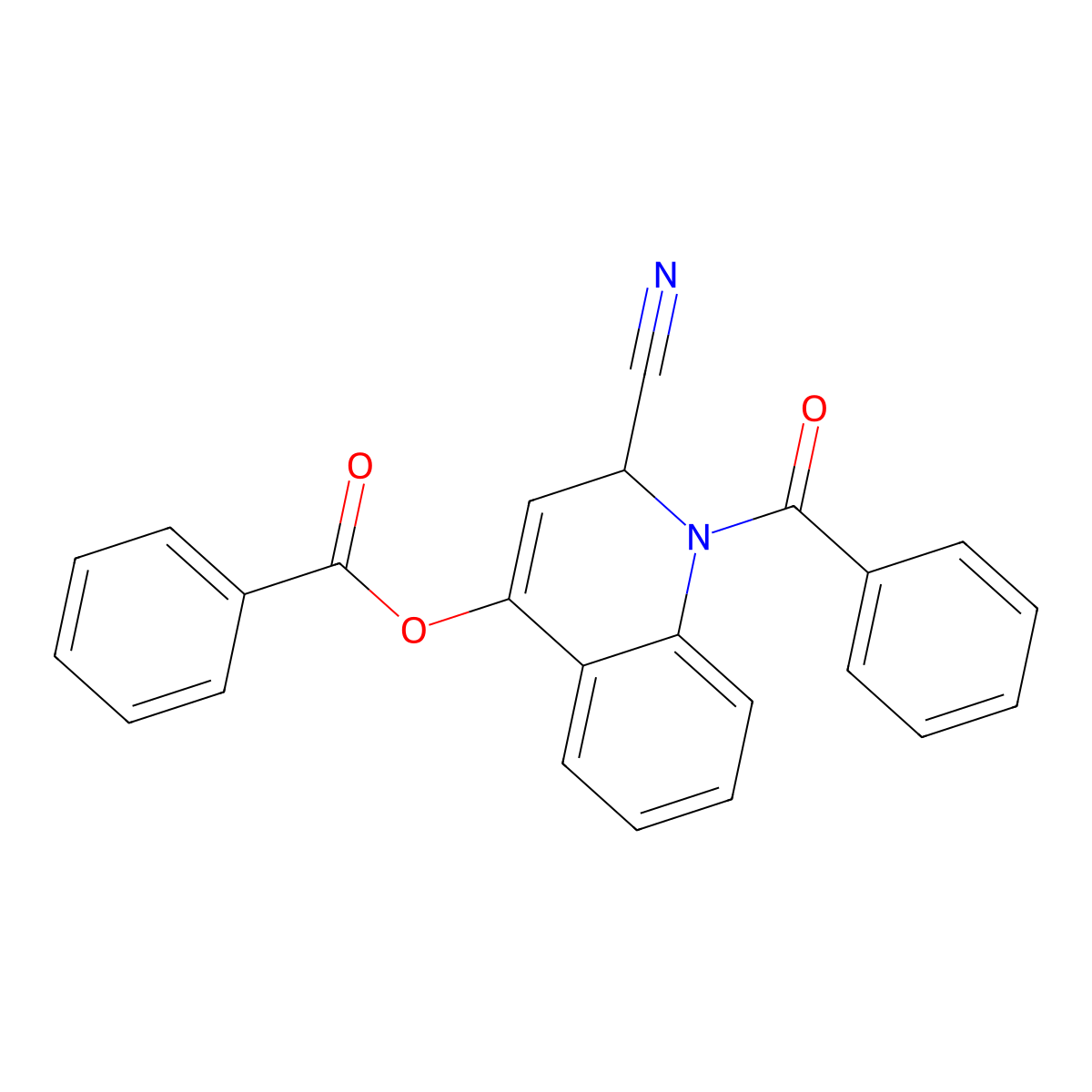 1-Benzoyl-2-cyano-1,2-dihydro-4-quinolinyl benzoate molecular structure, CAS 352545-23-4
