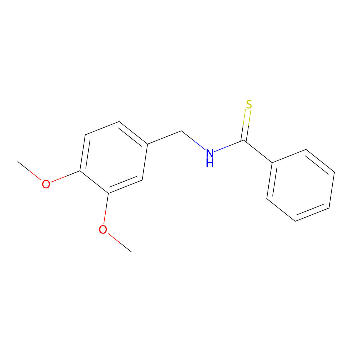 N-(3,4-dimethoxybenzyl)benzenecarbothioamide molecular structure, CAS 352545-26-7