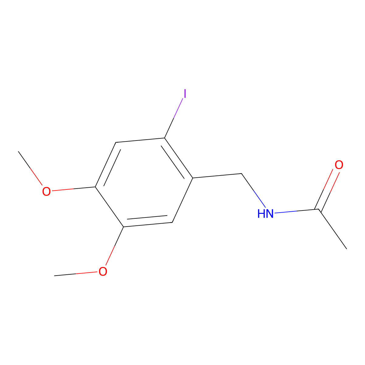 N-(2-iodo-4,5-dimethoxybenzyl)acetamide molecular structure, CAS 352545-29-0