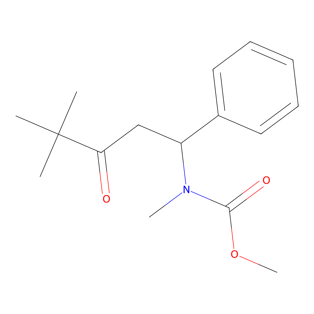 Methyl 4,4-dimethyl-3-oxo-1-phenylpentyl(methyl)carbamate molecular structure, CAS 352545-32-5